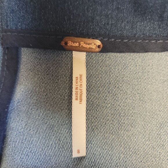 Free People/Urban Outfitters Denim Color Block Mini Skirt Size 8 EUC‎ - Picture 8 of 11